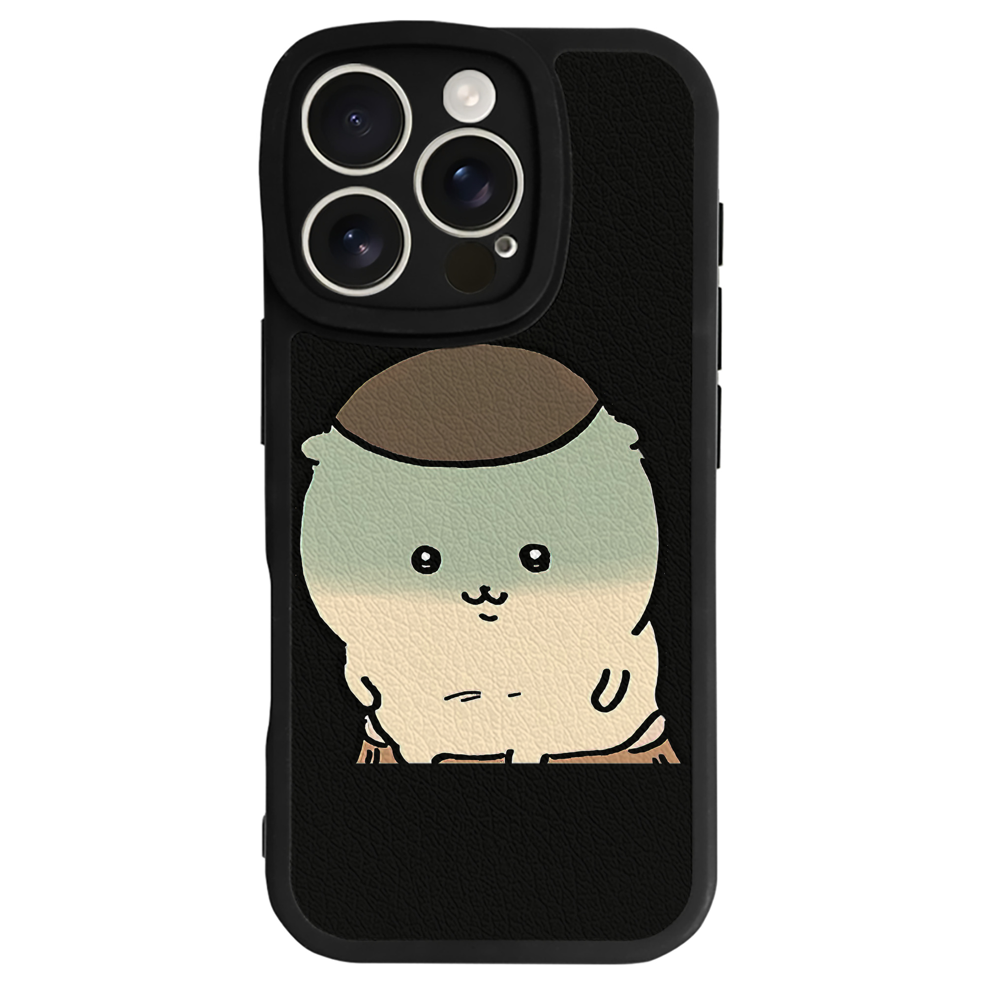 （画像用） ちいかわ くりまんじゅう Chii-kawa kuri manjū 【iPhone 16シリーズ対応】シリコンスマホケース（レザー調） 材質：シリコン